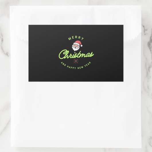 Merry Christmas Rechthoekige Sticker (Tas)