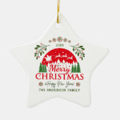 Merry Christmas Red and Green Candy Cane Custom Keramisch Ornament (Voorkant)