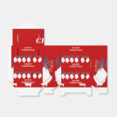 Merry Christmas Red Bells Gablle Gift box Bedankdoosjes (Uitgevouwen)