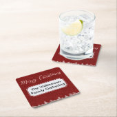 Merry Christmas Red Bling Labels Kartonnen Onderzetters (Insitu)