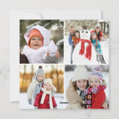 MERRY CHRISTMAS RED BOTANICAL SQUARE FOTO COLLAGE FEESTDAGENKAART (Achterkant)