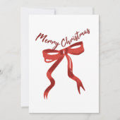 Merry Christmas Red Bow Greeting Card Kaart (Voorkant)