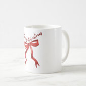 Merry Christmas Red Bow Koffiemok (Voorkant rechts)