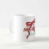 Merry Christmas Red Bow Mug Koffiemok (Voorkant links)