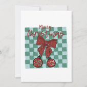 Merry Christmas Red Bow Ornaments Design Kaart (Voorkant)