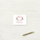 Merry Christmas red brown reindeer horn holiday te Post-it® Notes (Op bureau)