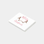 Merry Christmas red brown reindeer horn holiday te Post-it® Notes (Schuin)