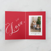 Merry Christmas Red Buffalo Plaid Folded Photo Kaart (Binnen)