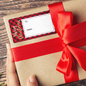 Merry Christmas Red Buffalo Plaid Sticker Gift Lab