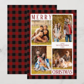 MERRY CHRISTMAS Red Buffalo Pset 4 Foto Collage Feestdagenkaart (Voorkant / Achterkant)