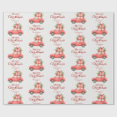 Merry Christmas Red Car – Personalized Holiday Cadeaupapier (Vlak)