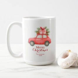 Merry Christmas Red Car – Personalized Holiday Koffiemok