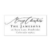 MERRY CHRISTMAS Red Familienaam Retour Adres Rubberstempel (Afrduk)