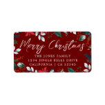 Merry Christmas Red Feestelijke Retour Adres Label<br><div class="desc">Meer kerstlabels in de Little Bayleigh Store!</div>