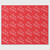 Merry Christmas Red Gift Wrapping Paper  Cadeaupapier (Vlak)
