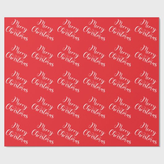 Merry Christmas Red Gift Wrapping Paper  Cadeaupapier (Vlak)
