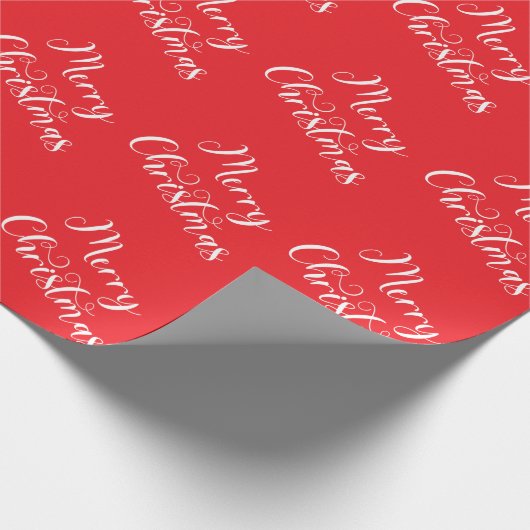 Merry Christmas Red Gift Wrapping Paper Cadeaupapier (Hoek)