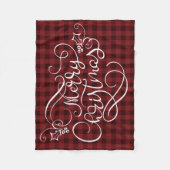 Merry Christmas Red Gingham Script Typografie Fleece Deken (Voorkant)