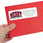 Merry Christmas Red glitter Retour Adres Label<br><div class="desc">Merry Christmas Red glitter Retour Adres Label</div>