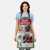 Merry Christmas Red Green 5 Photo Family Gift Schort (Gedragen)