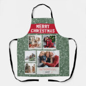 Merry Christmas Red Green 5 Photo Family Gift Schort (Voorkant)