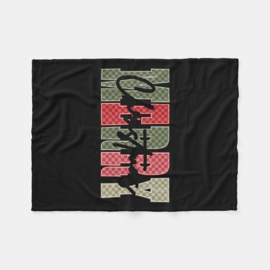 Merry Christmas Red Green Plaid Checkered Xmas Gir Fleece Deken (Voorkant (Horizontaal))