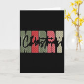Merry Christmas Red Green Plaid Checkered Xmas Gir Kaart (Gele Bloem)