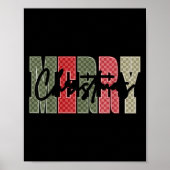 Merry Christmas Red Green Plaid Checkered Xmas Gir Poster (Voorkant)