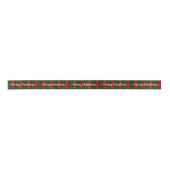 Merry Christmas Red Green Plaid Tartan Gift Satijnen Lint (Voorkant)