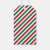 Merry Christmas Red Green Stripes Cadeau Label Cadeaulabel (Achterkant)