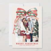 Merry Christmas Red Green Watercolor Feestdagenkaart (Voorkant)