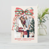 Merry Christmas Red Green Watercolor Feestdagenkaart (Staand voorkant)