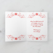 Merry Christmas Red Lace Stars Aangepaste naam Feestdagen Kaart (Binnen)