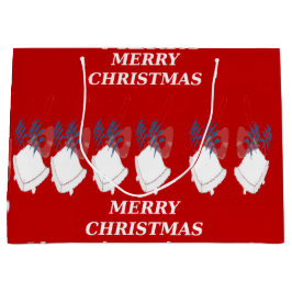 Merry Christmas Red Large Christmas Bell Gift Bag Groot Cadeauzakje