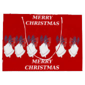 Merry Christmas Red Large Christmas Bell Gift Bag Groot Cadeauzakje (Achterkant)