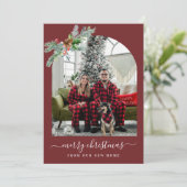 Merry Christmas Red Moving Announcement Card Feestdagenkaart (Staand voorkant)