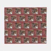 Merry Christmas Red Photo Holiday Fleece Deken (Voorkant (Horizontaal))