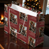 Merry Christmas Red Photo Holiday Groot Cadeauzakje