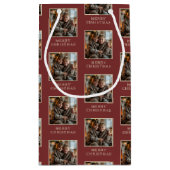 Merry Christmas Red Photo Holiday Klein Cadeauzakje (Achterkant)