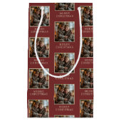 Merry Christmas Red Photo Holiday Klein Cadeauzakje (Voorkant)