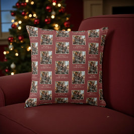 Merry Christmas Red Photo Holiday Kussen
