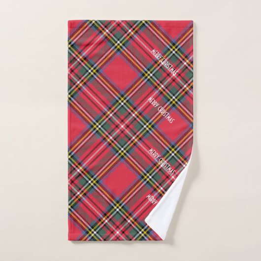 MERRY CHRISTMAS RED PLAID BATH TOWEL SET BAD HANDDOEK (Handdoek)