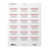 Merry Christmas Red Retro Script Kalligrafie Etiket (Full Sheet)