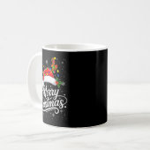 Merry Christmas Red Santa Hat Reindeer Family Xmas Koffiemok (Voorkant links)