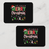 Merry Christmas Red Santa Hat Reindeer Santa Match Visitekaartje (Voorkant / Achterkant)