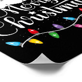 Merry Christmas Red Santa Hat Reindeer Xmas Family Poster (Hoek)