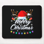 Merry Christmas Red Santa Hat Reindeer Xmas Matchi Muismat (Voorkant)