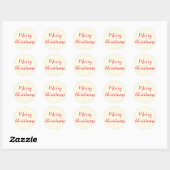 Merry Christmas Red Script Cream Eenvoudig Ronde Sticker (Vel)
