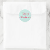 Merry Christmas Red Script Mint Groen Eenvoudig Ronde Sticker (Tas)