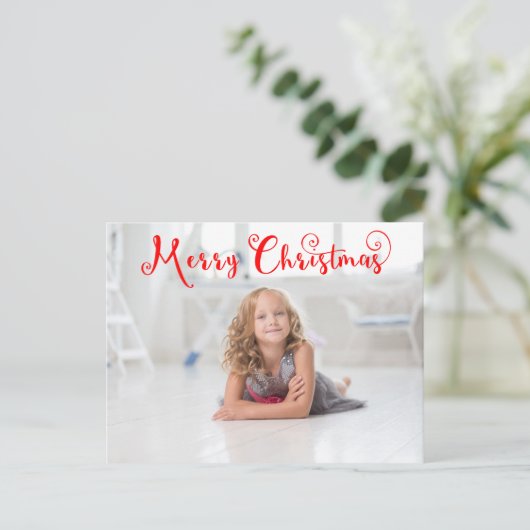 Merry Christmas Red Script - Post Kaart (Staand voorkant)